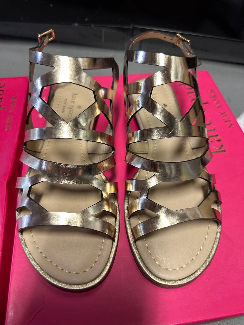 kate spade Rose Gold Multi-Strap Gladiator Sandals